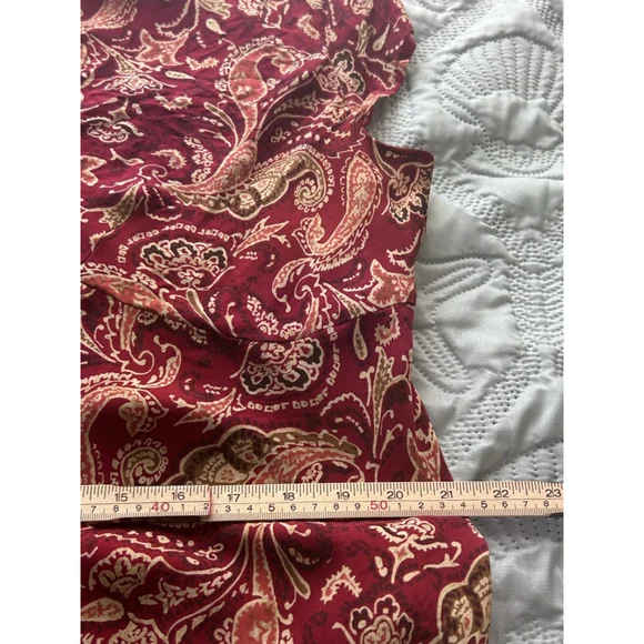 Venezia Silk Midi Dress Paisley Red Twist Front Plus Size 18/20 Lined - Picture 8 of 9